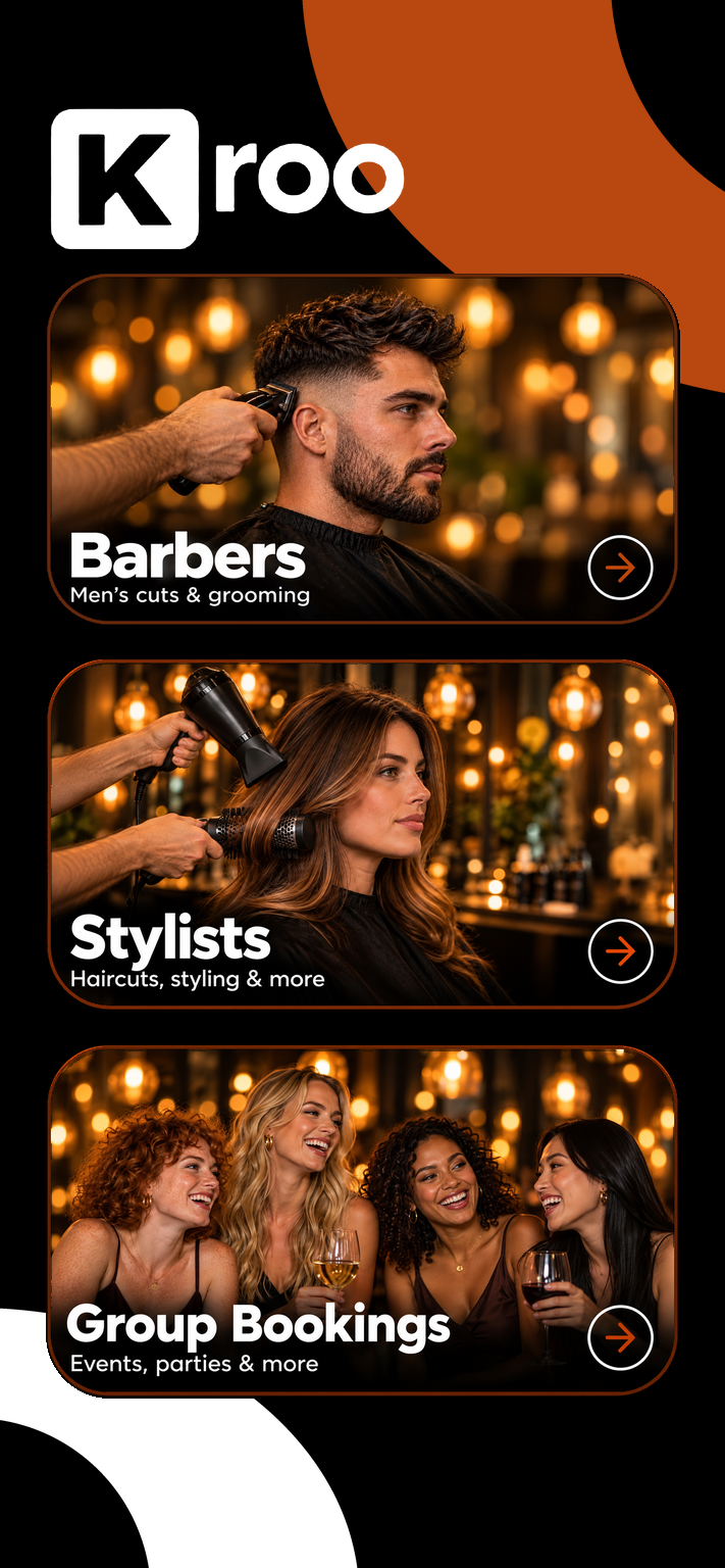 Kroo — choose Barbers, Stylists or Group Bookings